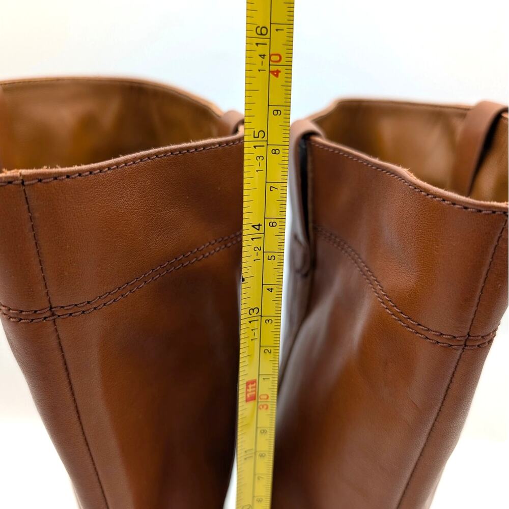 Veronica Beard Dwyer Knee High Boots Women's Brown Leather Size US7.5M Wide Calf - Picture 9 of 12